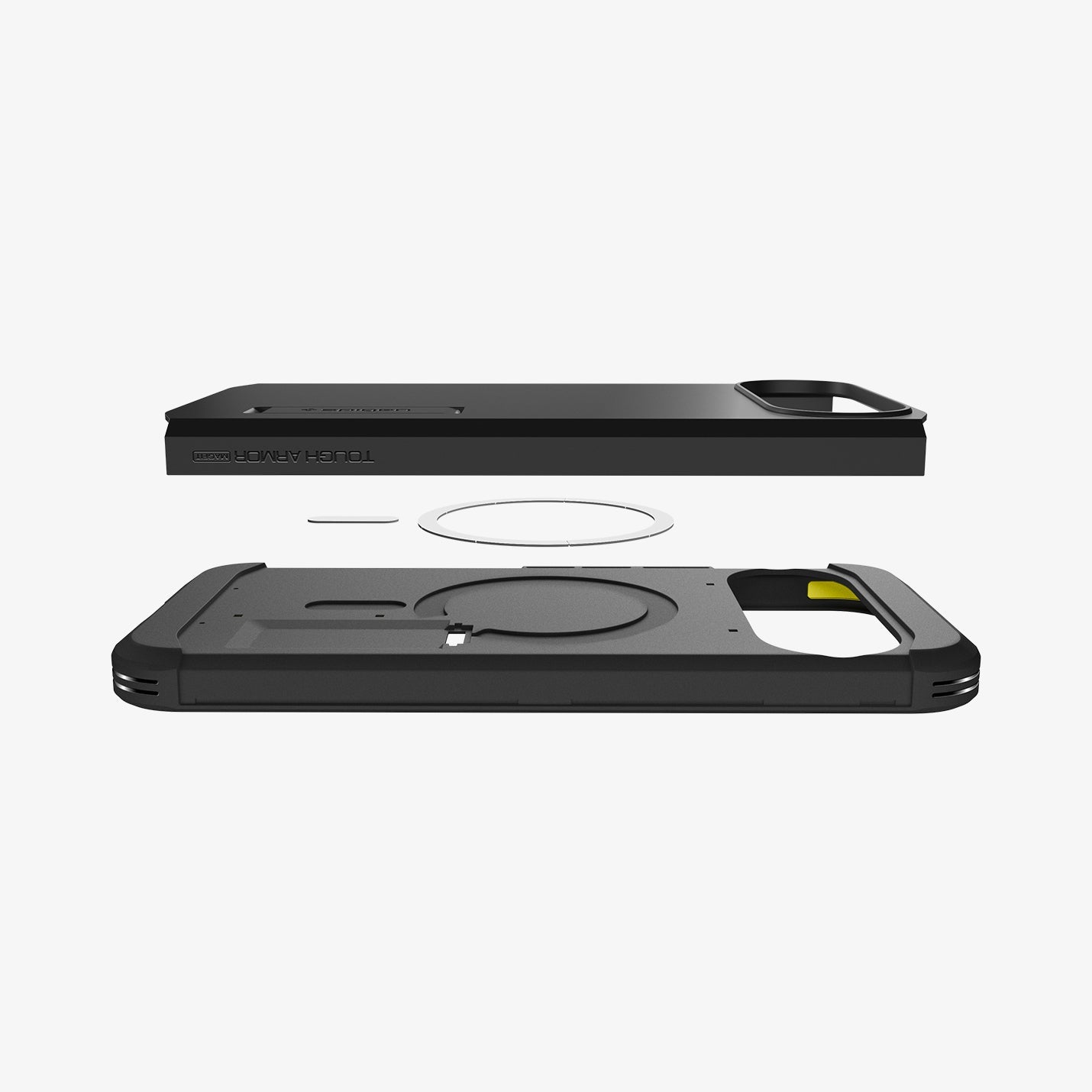 ACS09728 - Pixel 10 Pro XL  Tough Armor AI (MagFit) in black showing the multiple layers of case with device