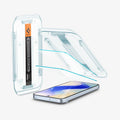 AGL08445 - GajPXL GLAS.tR EZ Fit Screen Protector showing the device, screen protector, ez fit tray