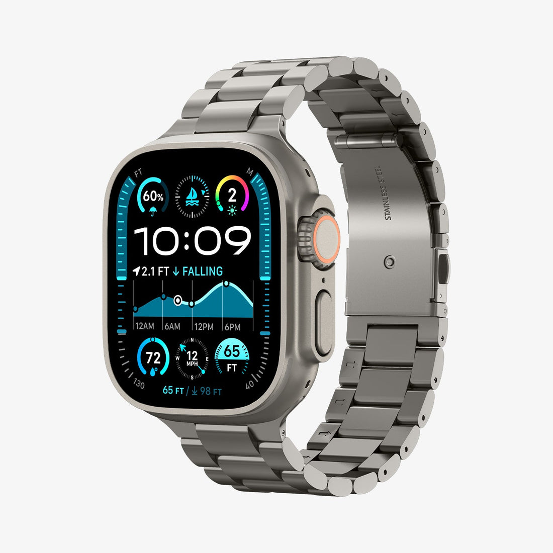 AMP09105 - Apple Watch Series - Modern Fit Titanium showing the front