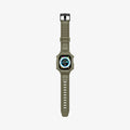 ACS05915 - Apple Watch Series (Apple Watch (49mm)) in vintage khaki showing the front with watch band laid out flat