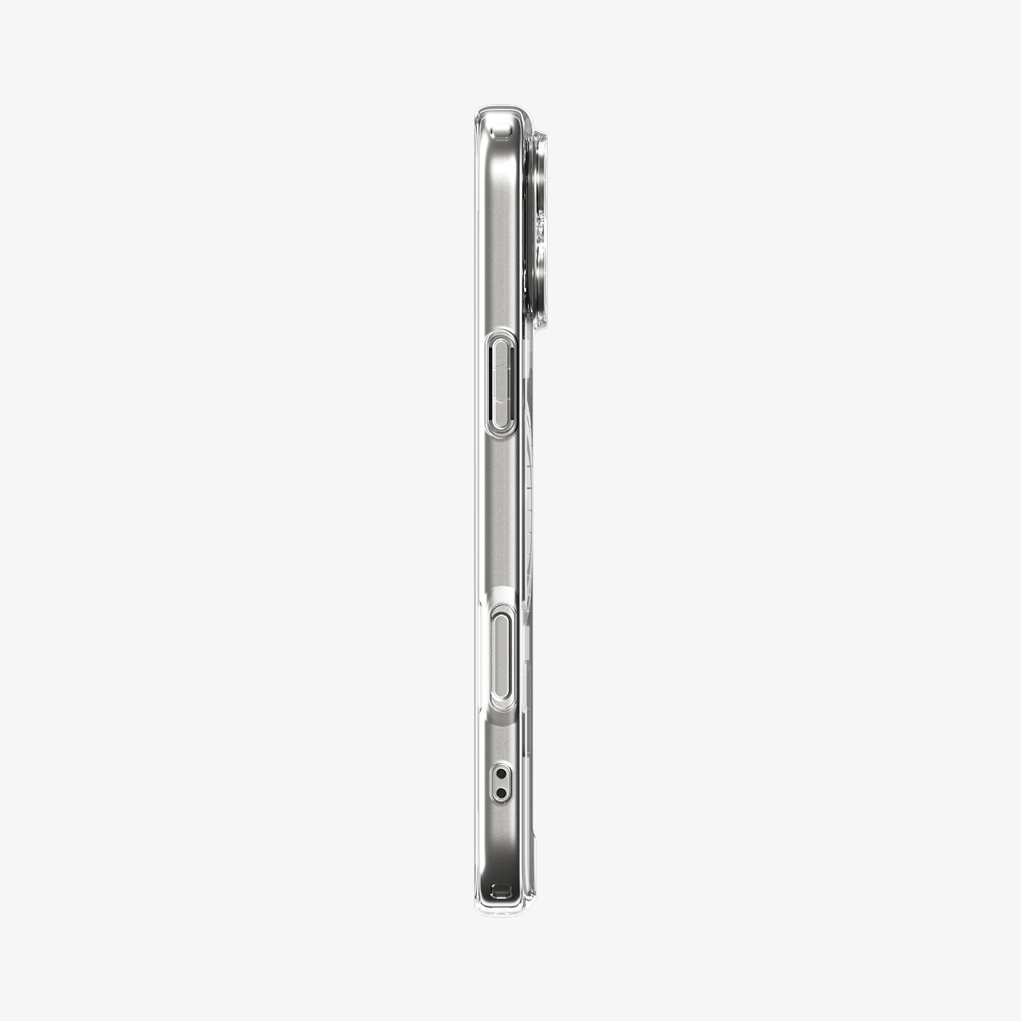 ACS10041 - iPhone 17 Pro Max Case Ultra Hybrid Zero One (MagFit) in Zero One Natural Titanium showing the side