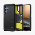 ACS08964 ACS09008- Galaxy S25 Ultra Case Tough Armor AI (MagFit) in Black showing the back, partial inner, partial front and sides