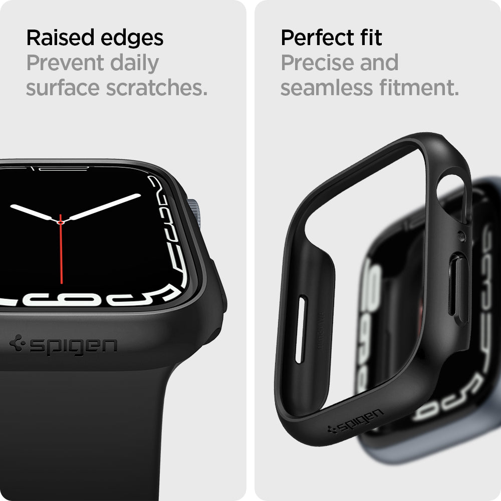 ACS04174 - Apple Watch Series (45mm) Case Thin Fit in black raised edges prevent daily surface scratches. Perfect fit precise and seamless fitment.