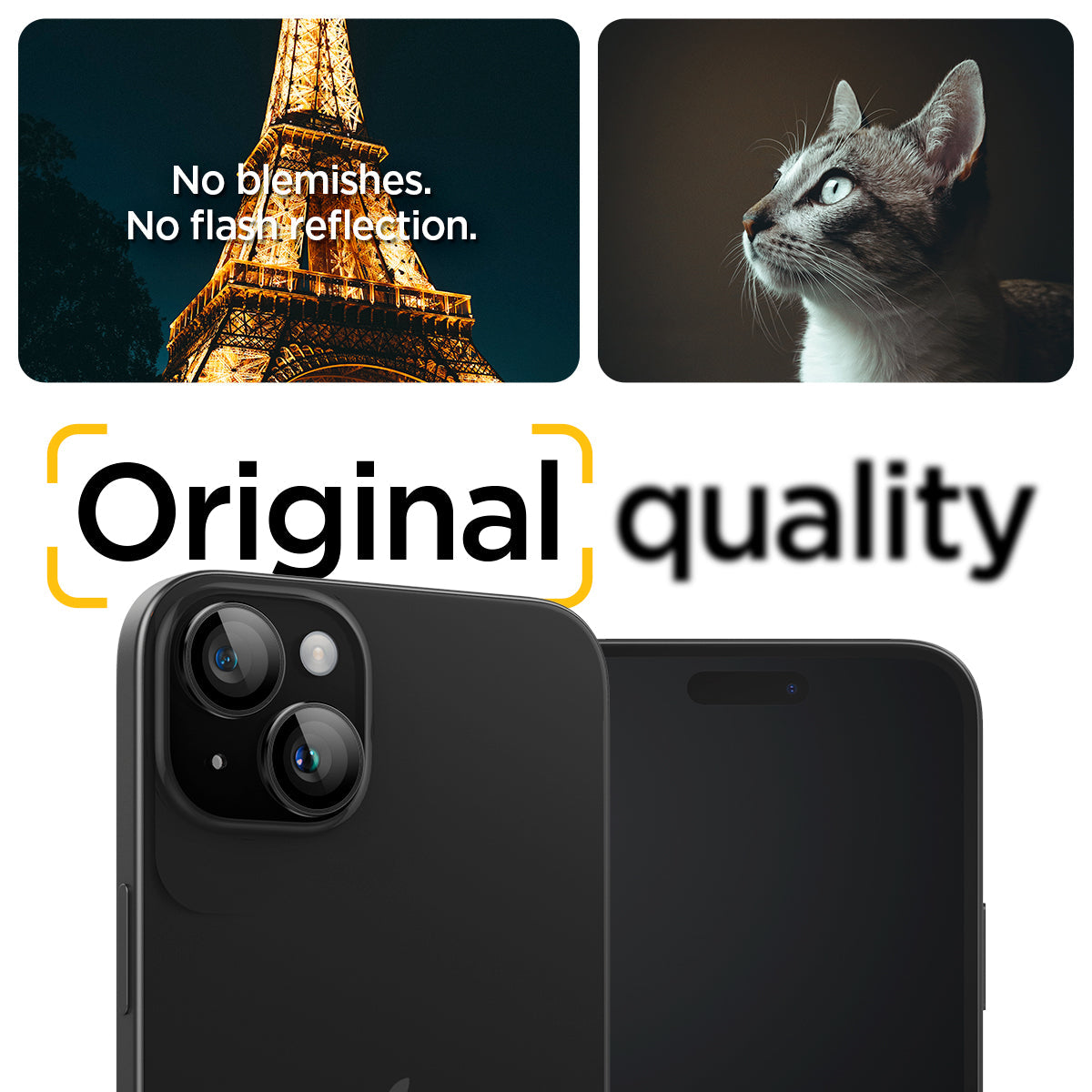 AGL05213 - iPhone 15 / 15 Plus Optik Pro Lens Protector in black no blemishes. no flash reflection. original quality.