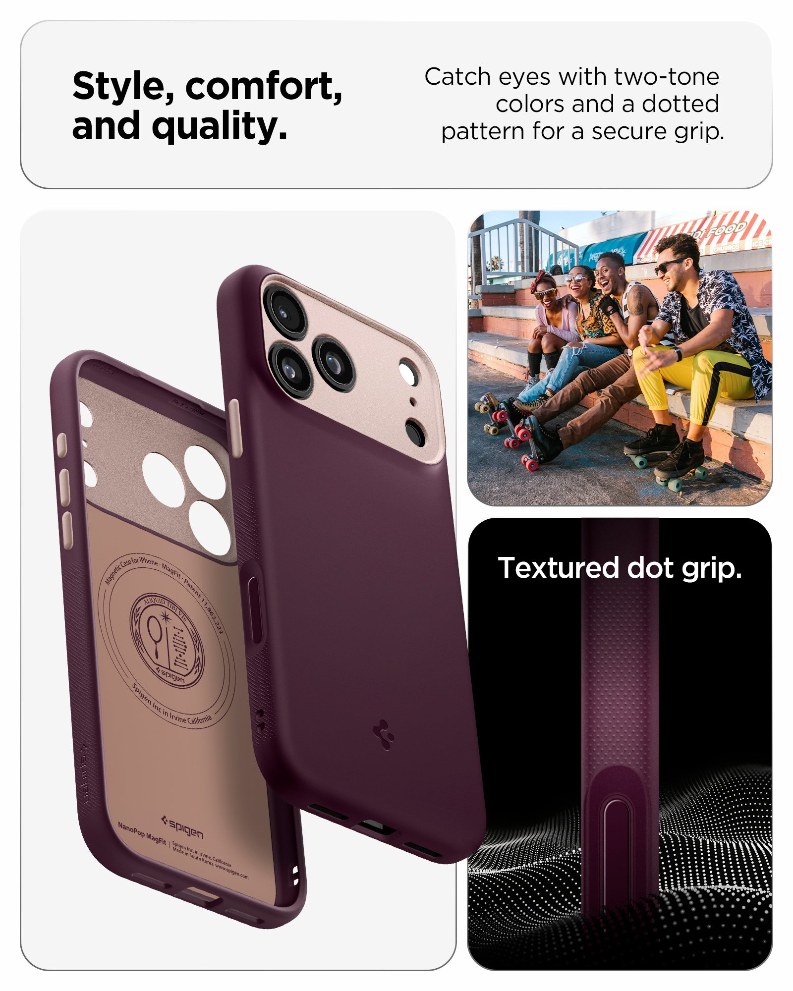 ACS09914 - iPhone 17 Pro Max Case Nano Pop (MagFit) in burgundy bean 