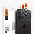 AGL05217 - iPhone 16 Pro / 16 Pro Max Optik Pro Lens Protector L-series showing the device, two lens protector ez fit trays and packaging