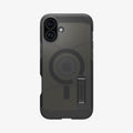 ACS08515 - iPhone 16 Case Tough Armor AI (MagFit) in Frost Black showing the back
