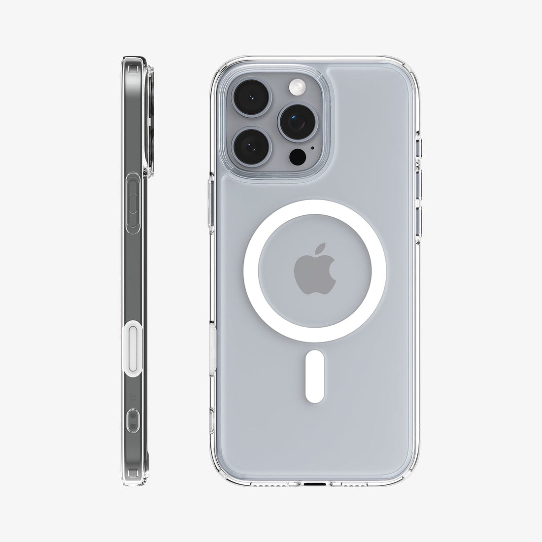 ACS08505 - iPhone 16 Pro Max Case Ultra Hybrid T (MagFit) in White showing the back and side view