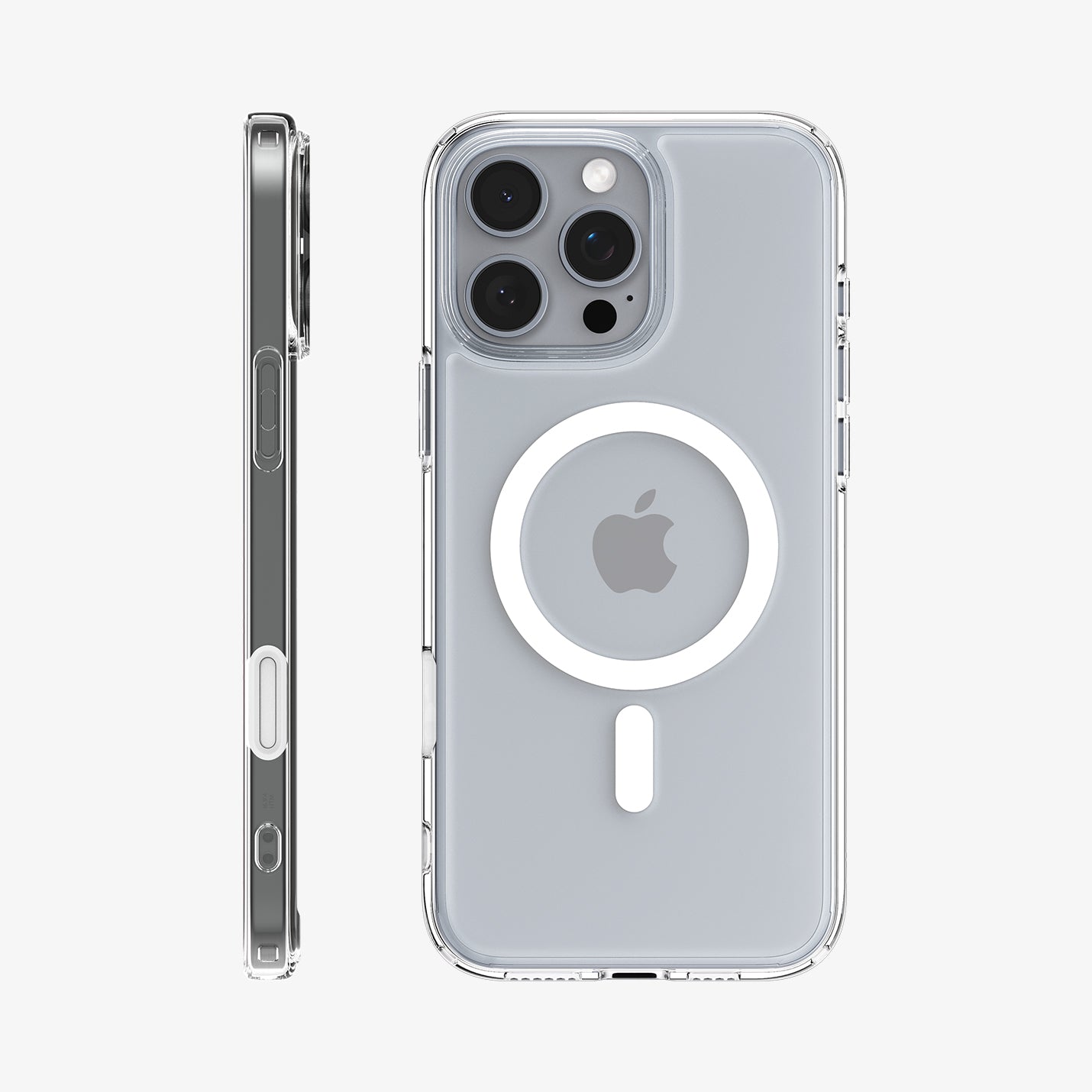 ACS08505 - iPhone 16 Pro Max Case Ultra Hybrid T (MagFit) in White showing the back and side view