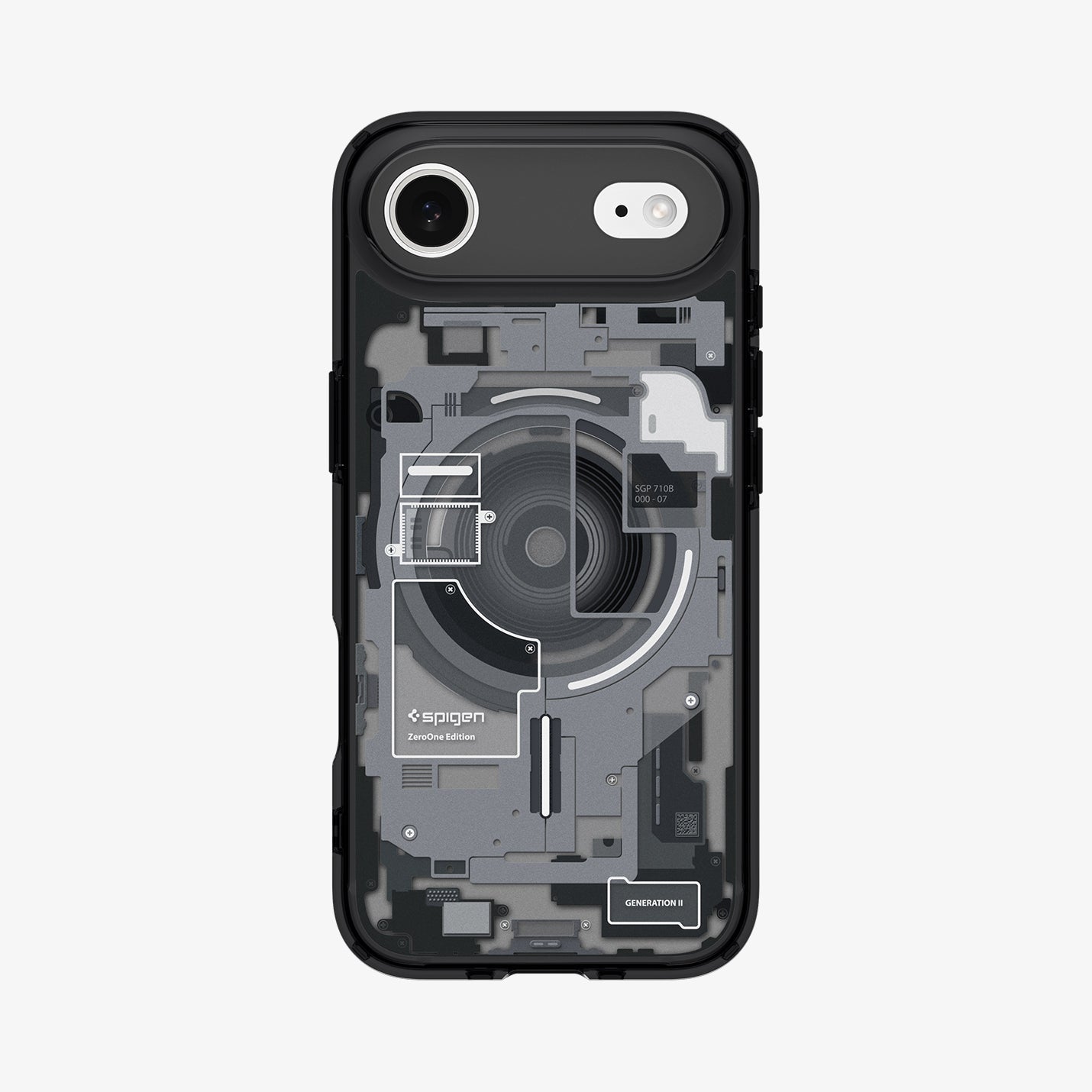 ACS10058 - iPhone 17 Air Ultra Hybrid Zero One (MagFit) in Zero One Black showing the back