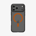 ACS10480 - iPhone 17 Pro Max Ultra Hybrid (MagFit) in Frost Black Orange showing the back